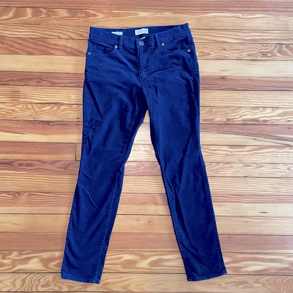 Loft Modern Skinny, 4P, 6P, blue velvet, velour pants